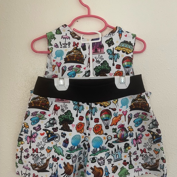 Disney Theme Tank & Shorts Custom Boutique Size 8/10 - Picture 2 of 3